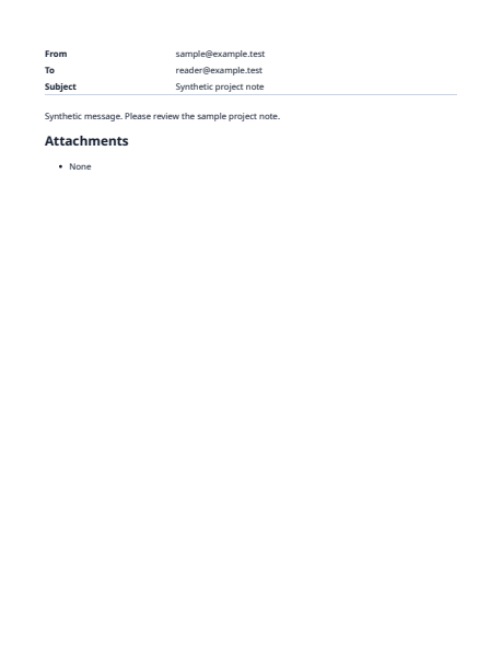 Actual generated output for email-to-pdf; see caption for view details